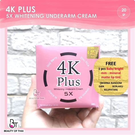 4k Plus 5x Whitening Underarm Cream Pemutih Ketiak Original