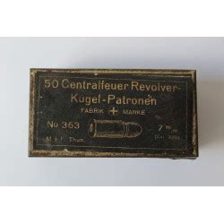 BOITE DE 50 CENTRALFEUER REVOLVER KUGEL PATRONEN