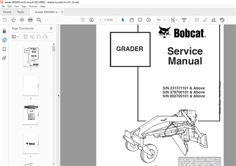 Bobcat Grader Service Manual 6900885 6 12 Pdf Download Heydownloads Manual Downloads