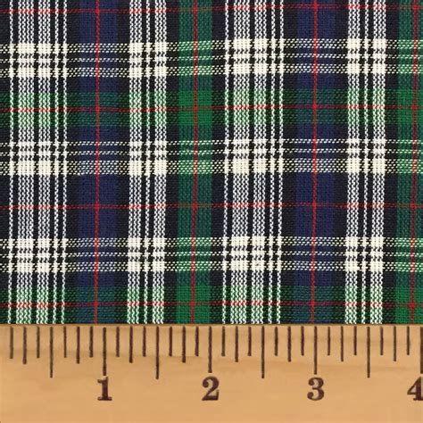 Tartan Blue Scottish Plaid Homespun Cotton Fabric