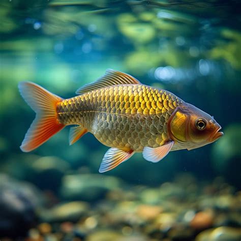 River Fish, Crucian Carp, Freshwater Beauty in Natural Habitat Stock ...