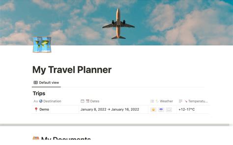 Travel Planner And Packing List Notion Template