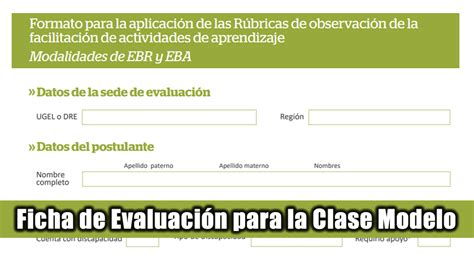 Ficha De Evaluaci N Para La Clase Modelo Nombramiento Docente El