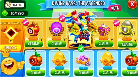 Dragon City All DIVINE PASS Rewards Redemption Wrath Dragon FULL