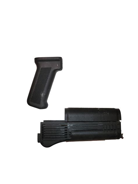 Russian AK74M Black Polymer Pistol Grip And Handguard Set Misty