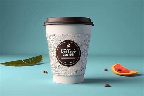 Premium Photo Disposable Coffee Paper Cup Mockup Design