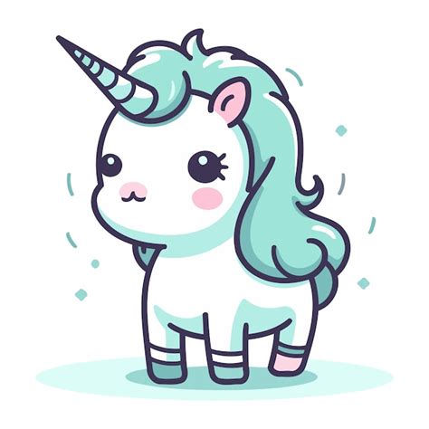 Cute Cartoon Einhorn Vektor Illustration Isoliert Auf Weißem