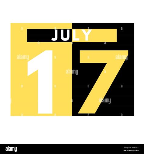 July 17 Modern Daily Calendar Icon Date Day Month Calendar For