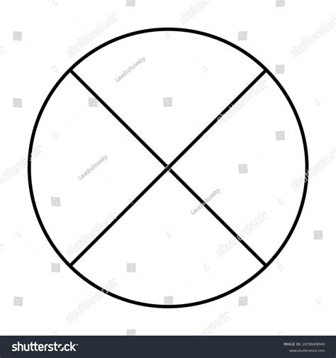 Black White Circle Cross Inside Linear Stock Vector Royalty Free