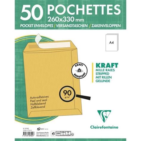 C Paquet De Pochettes Kraft Milleraies Brun X Mm