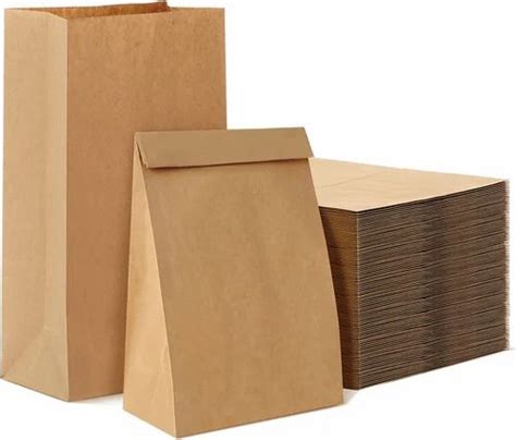 Brown Flat Paper Grocery Bag Thickness 2 Mm Capacity 2kg At Rs 3