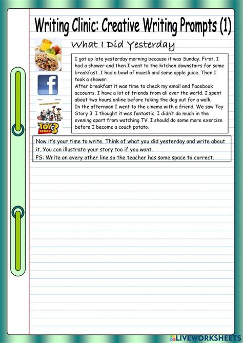 Creative Writing Activity For Grade4 Live Worksheets Worksheets Library