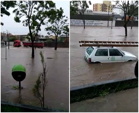 VÍDEO chuva forte em Araras faz rio transbordar e causa vários pontos