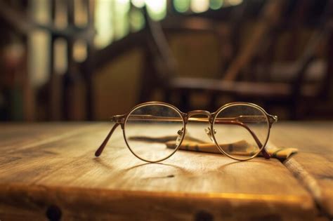 Premium Ai Image A Pair Of Glasses On A Wooden Table