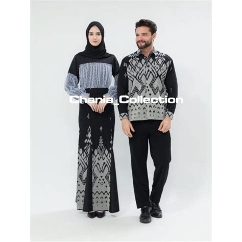 Jual Ready Stock Gamis Love Dress Tenun Couple Full Tenun Baju