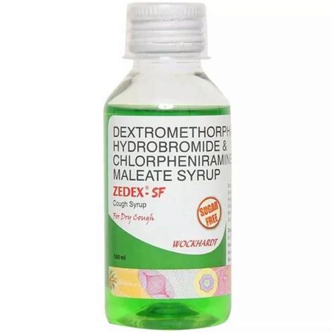 Cough Syrup - Zedex-SF Dry Cough Syrup Chlorpheniramine Maleate + Dextromethorphan Hydrobromide ...