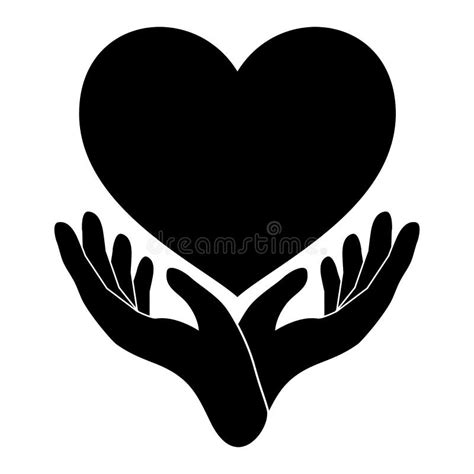 Hands Holding Heart Black Hand And Heart Icon Hand Heart Love