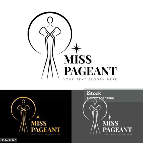 Miss Pageant Sign Avec Une Ligne Moderne Le Concours De Beauté De La Reine Debout En Forme De