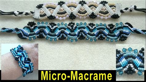 Beading4perfectionists Micro Macrame Bracelet With Swarovski And Miyuki Seedbeads Beading