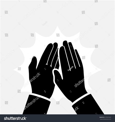 Clapping Hands Icon Silhouette Applause Clap Stock Vector (Royalty Free ...