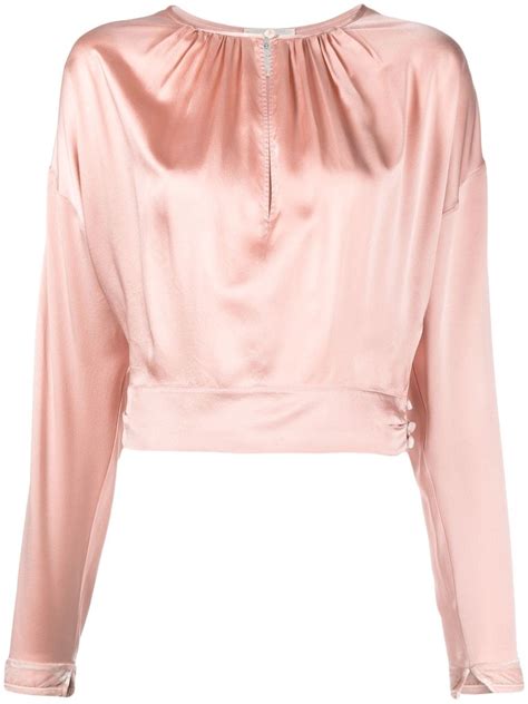 Forte Forte Keyhole Neck Silk Blouse In Pink Modesens