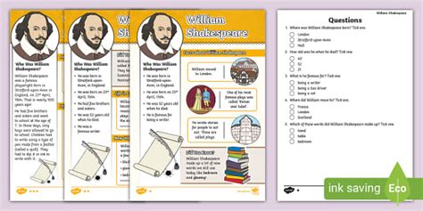 William Shakespeare English Esl Worksheets Pdf Doc Worksheets Library