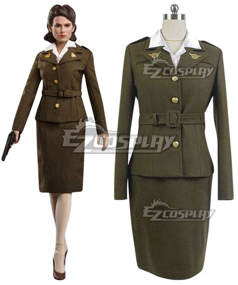 Marvel Captain America Peggy Carter Cosplay Costume