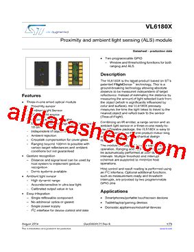 VL6180X Datasheet(PDF) - STMicroelectronics