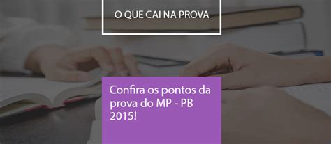 O Que Cai Na Prova Minist Rio P Blico Pb