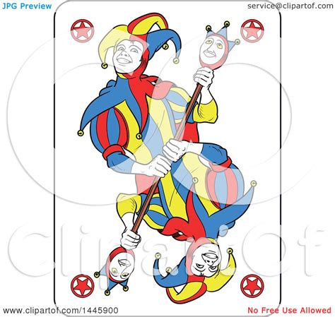 Clipart Of A Joker Playing Card Royalty Free Vector Illustration By