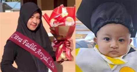 Momen Bayi Bulan Wakili Wisuda Ibunya Yang Meninggal Popmama