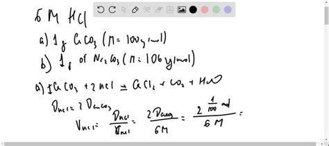 How Many Millilitres Of M Hydrochloric Acid Are Required To React