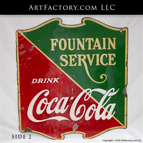 Vintage Coca-Cola Porcelain Sign: Rare 1934 Fountain Service Advertising