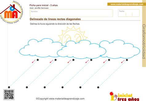 Delineado De Líneas Rectas Diagonales Grafomotricidad 3 Años Material De Aprendizaje