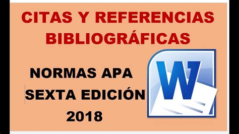 Word Cómo Insertar Citar Y Referencias Bibliográficas Según Normas Apa Sexta Edición 2019