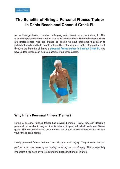 Ppt The Benefits Of Hiring A Personal Fitness Trainer In Dania Beach