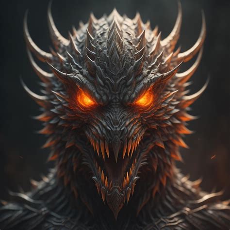 Premium Photo Fire Dragon Face