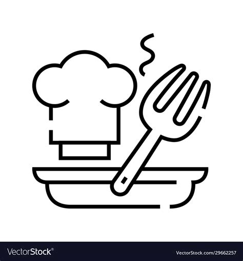 Culinary Art Line Icon Concept Sign Outline Vector Image