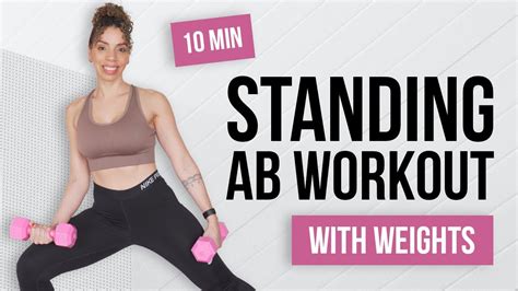 10 MIN ALL STANDING HIIT ABS Workout With Weights No Repeat No