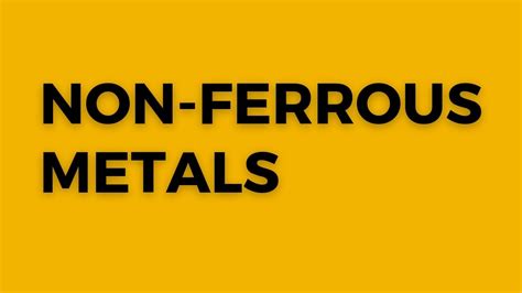 Non Ferrous Metals Important Questions Youtube