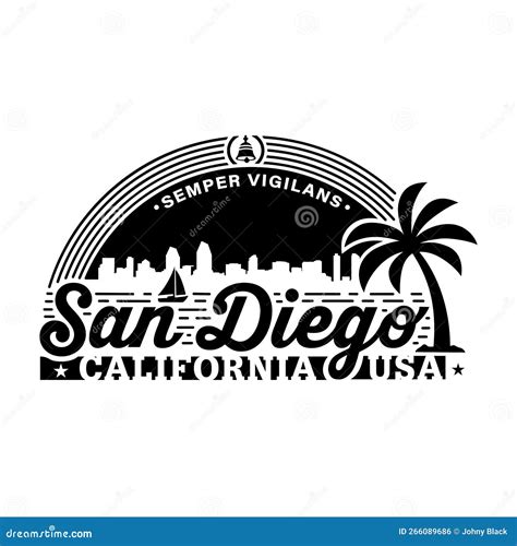 San Diego, California. Logo Design Template. Vector and Illustration
