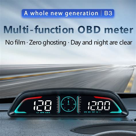 G3 B3 헤드업 디스플레이 Obd2 Gps 스마트 자동차 Hud 디지털 속도계 보안 경보 Rpm 수온 티몬