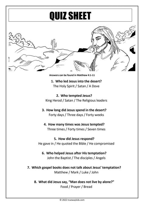 Jesus Tempted Worksheet