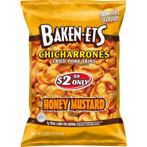 Baken Ets Honey Mustard Chicharrones Fried Pork Skins 4 Oz Kroger