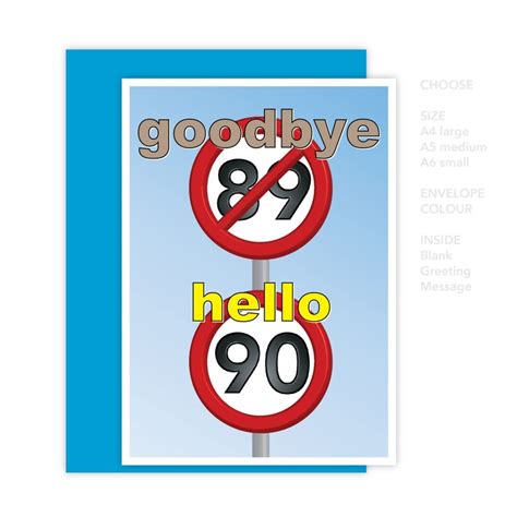 Funny 90th Happy Birthday Card For Him For Her 90 Birthday Etsy Free