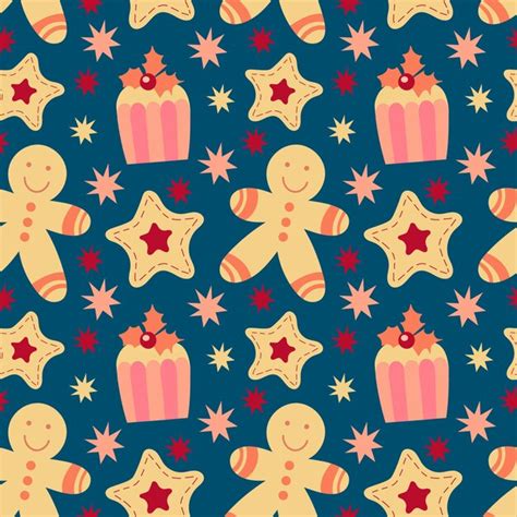 Premium Vector Vector Seamless Pattern Happy New Year Merry Christmas