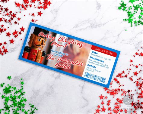 Nutcracker Ballet Ticket Template Printable Tickets Etsy