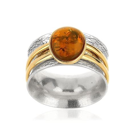 Bague Ambre Argent