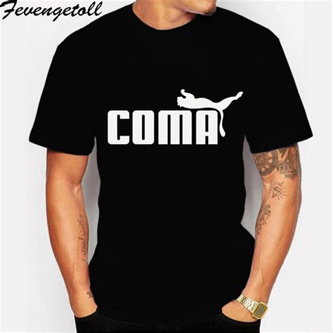 Coma Printed T Shirt Men Black T Shirt Mens Fashion T Shirts Casual Wq