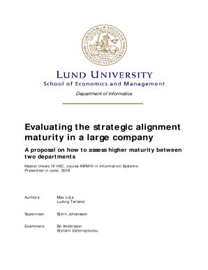 Fillable Online Evaluating The Strategic Alignment Maturity In A Large